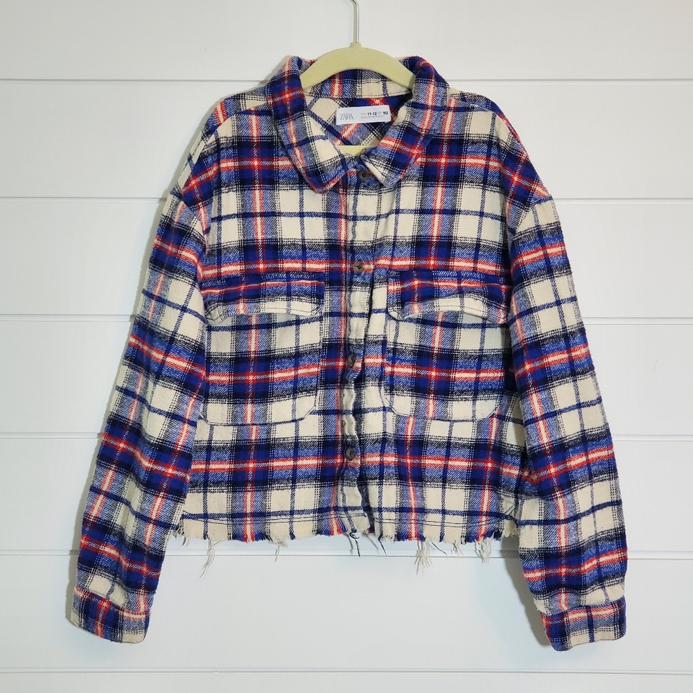 Zara Flannel Shirt, Plaid, Kids, Size: 11-12